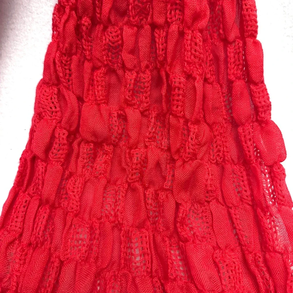 Rubbish Tomato Red Bubble Textured Infinity Scarf Knit Loop Scarf